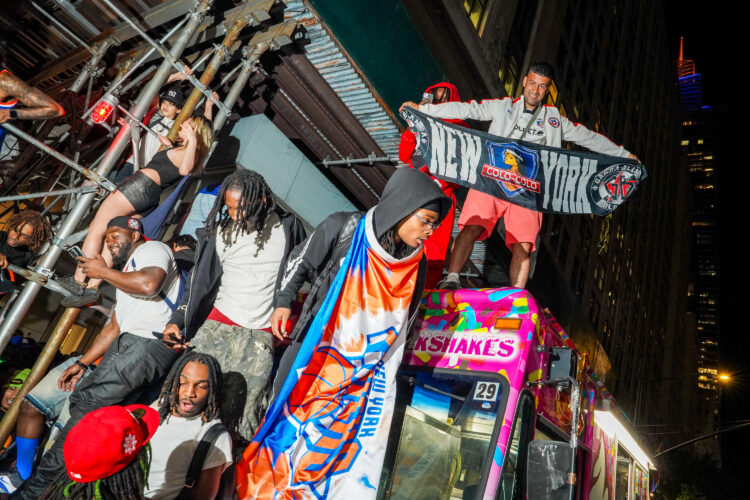 A 'rowdy' Knicks watch party ends with 21 in custody and 5 officers injured